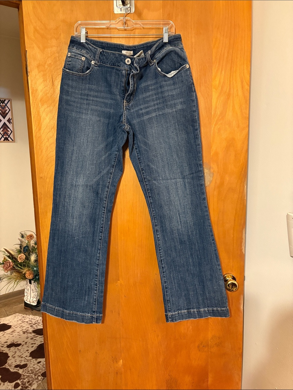 Stetson Women's Blue Flare Wide-Leg Jeans